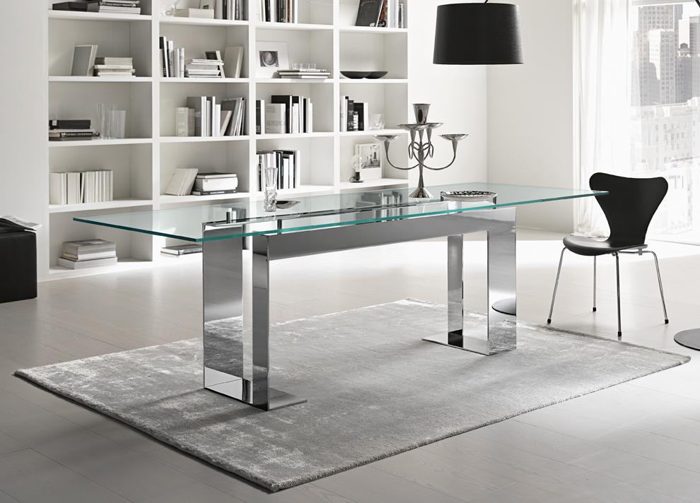 Tonelli Miles Glass & Chrome Dining Table
