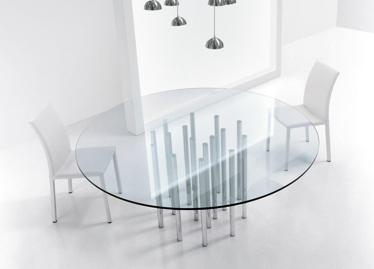 Bonaldo Mille Round Table Round Glass Dining Tables