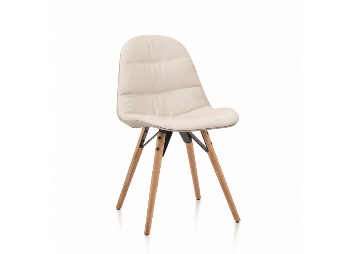 Bontempi Mood Dining Chair with Wooden Legs