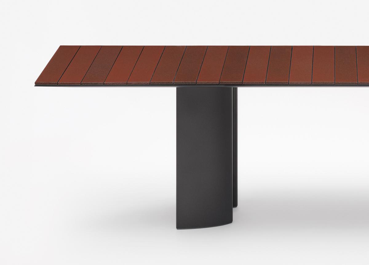 Naca Garden Table In Lava Stone