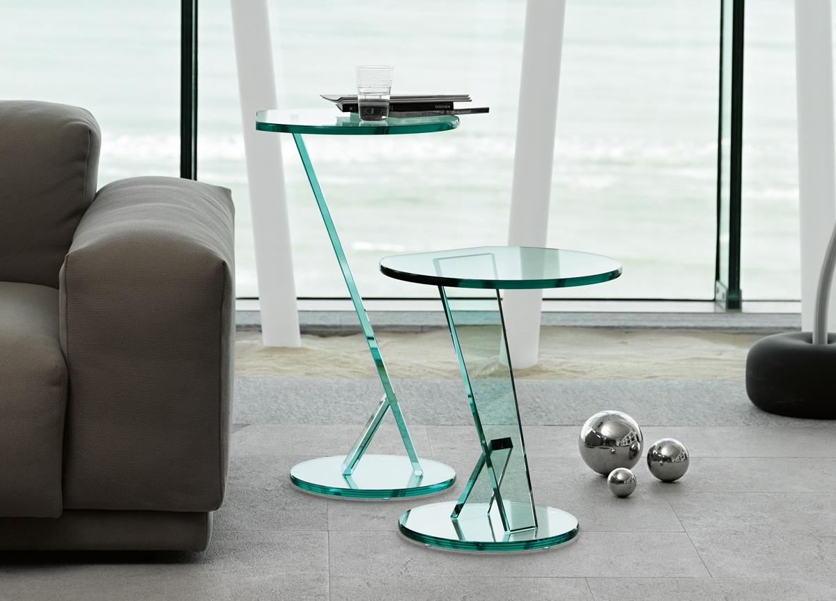 Tonelli Nicchio Glass Side Table, Contemporary Side Tables For Living Room Uk