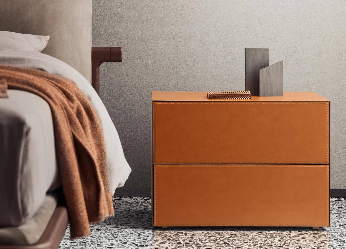 Pianca Norma Bedside Cabinet in Leather