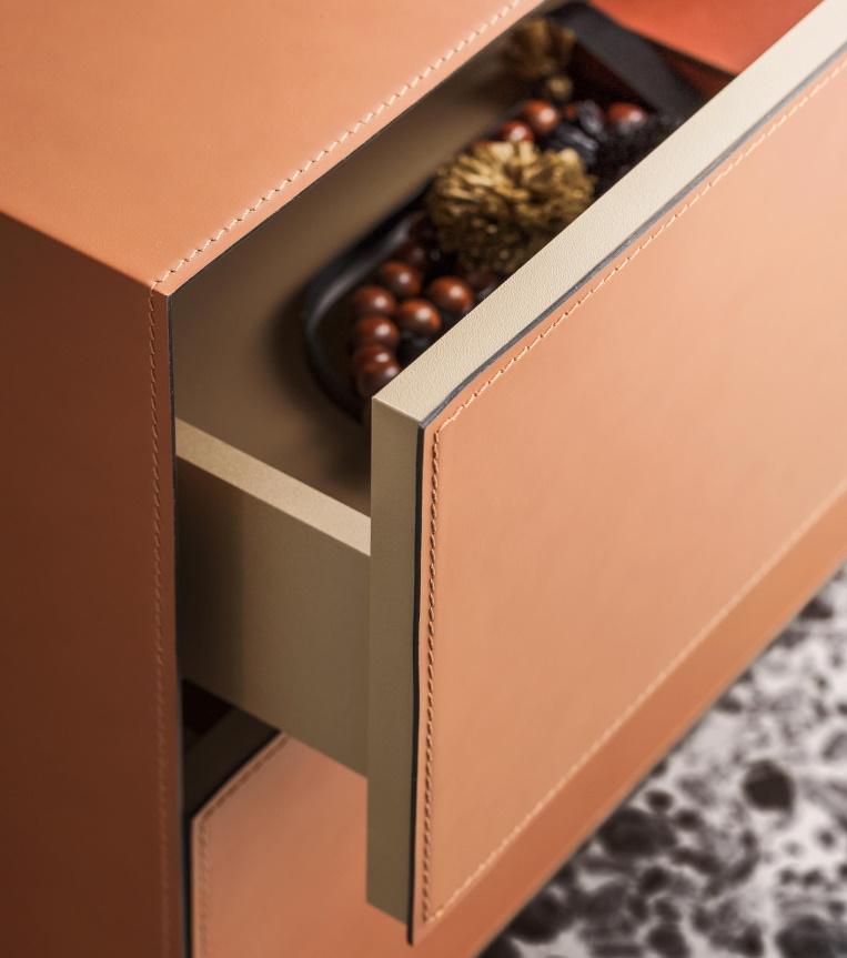 Pianca Norma Bedside Cabinet in Leather