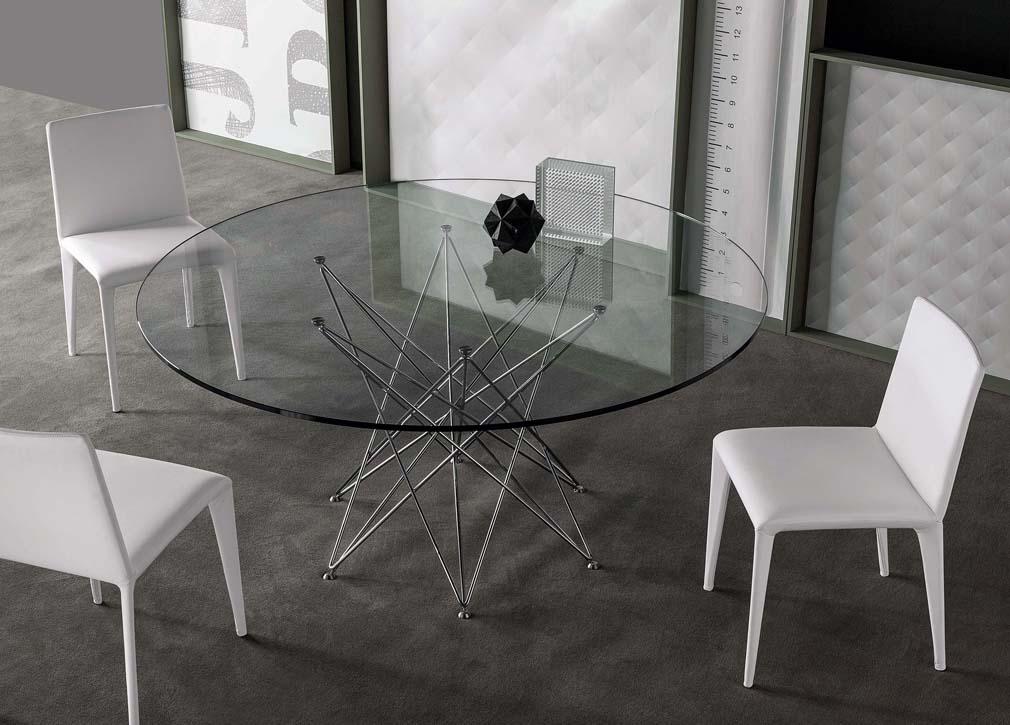 Bonaldo Octa Round Table Contemporary, Round Glass Top Dining Tables Uk