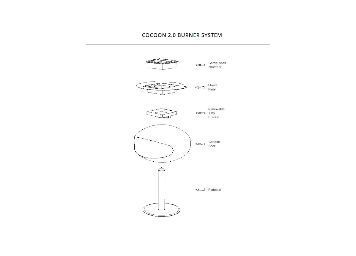 Cocoon Pedestal Indoor/Outdoor Fire - Polished Stainless Steel