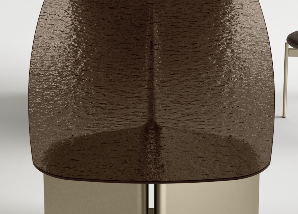 Tonelli Pleat Fused Glass Dining Table