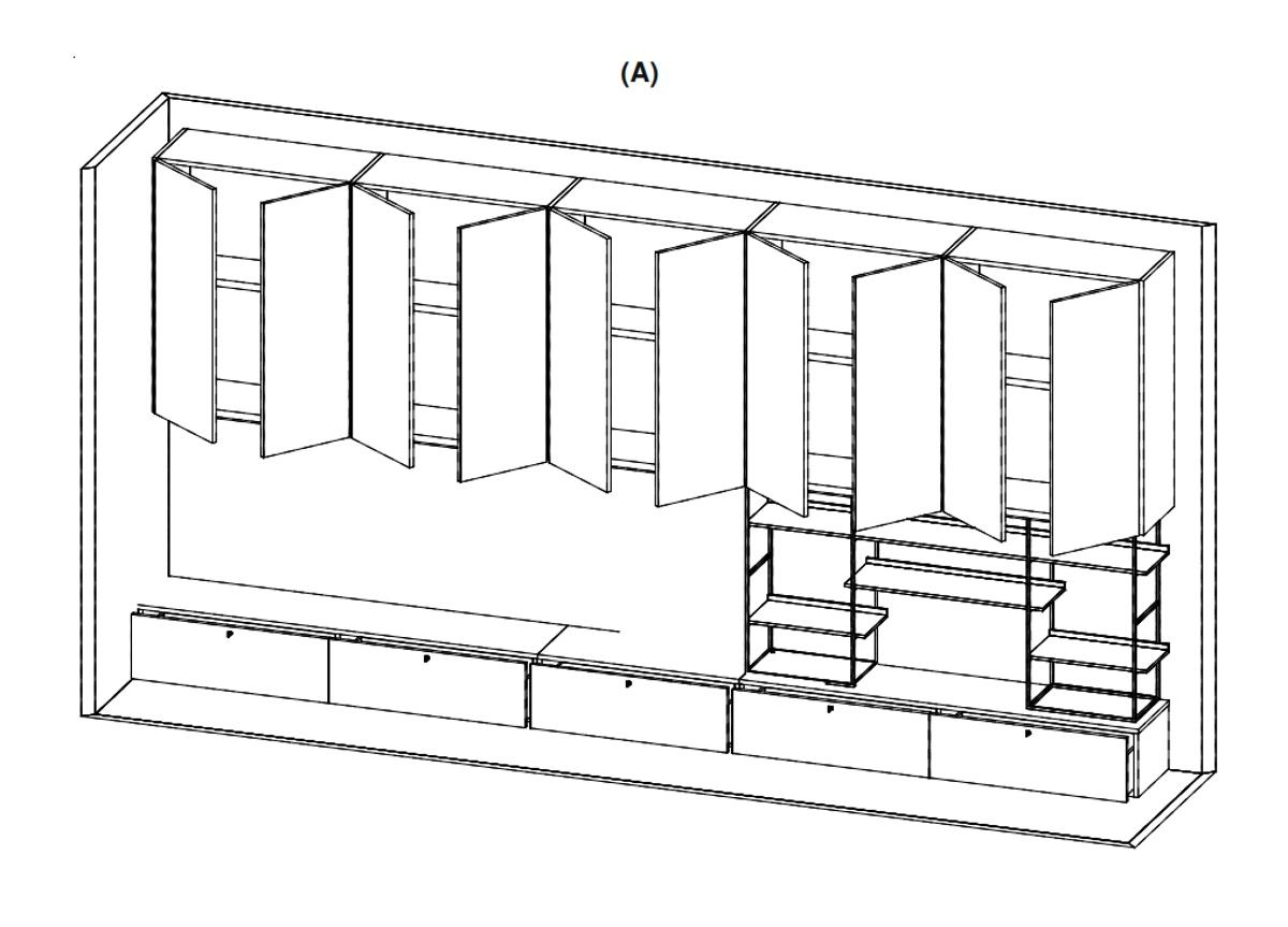 DaFre Poker Bookcase/Wall Unit Composition 35