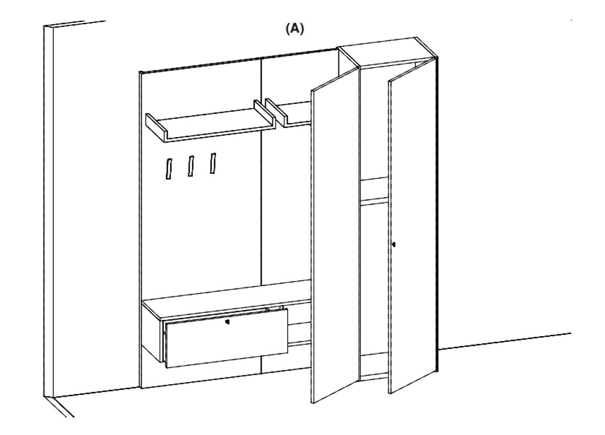 DaFre Poker Entrance Hall/Wall Unit Composition 145