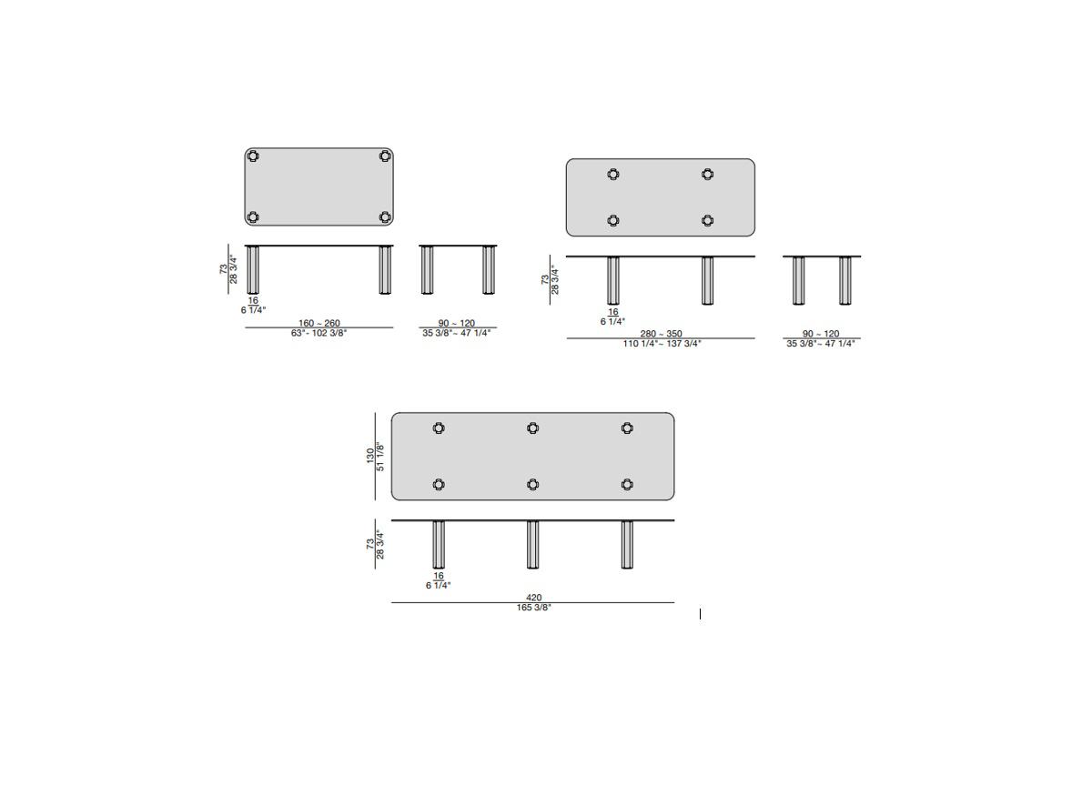 Porada Quadrifoglio Crystal Dining Table