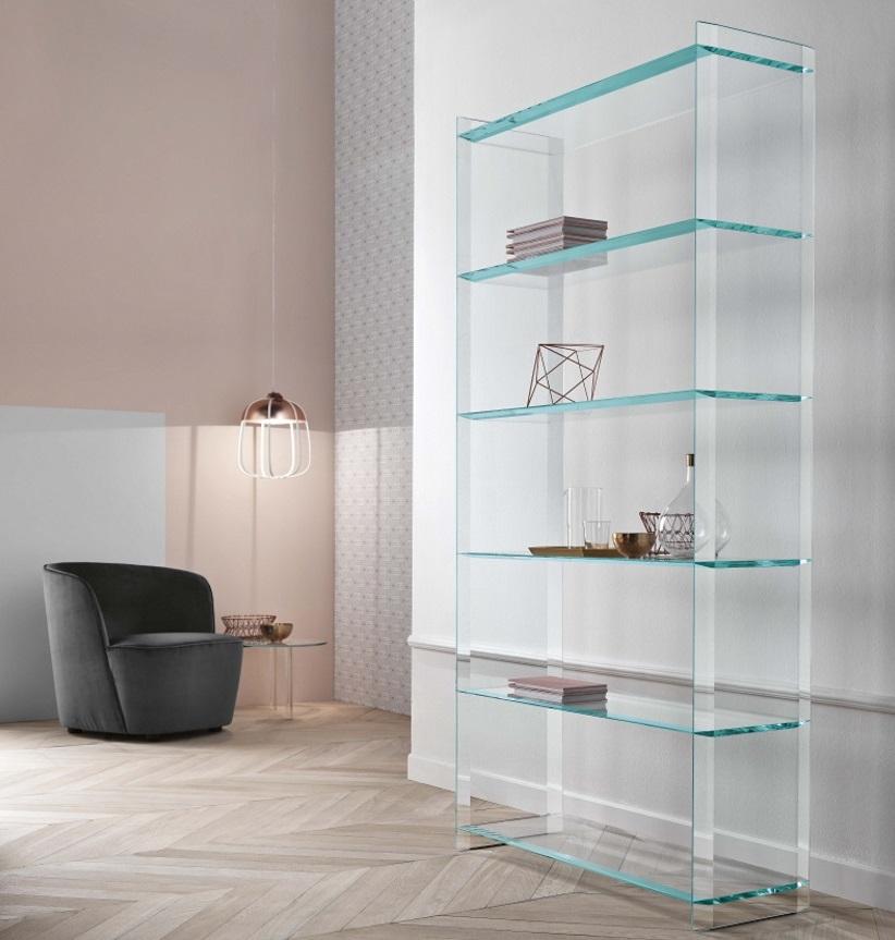 Uil Koe Beringstraat Tonelli Quiller Glass Bookcase | Tonelli Design | Modern Bookcases