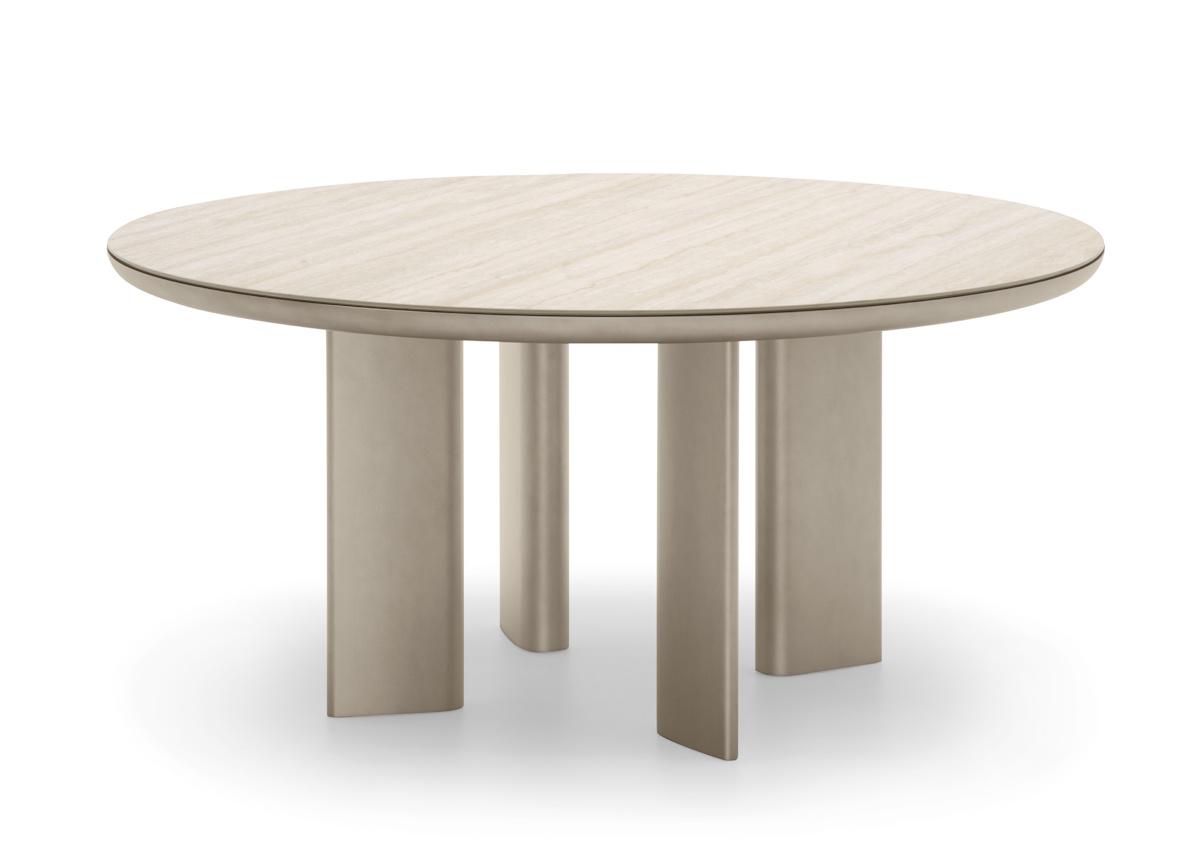Calligaris Sandy Round Dining Table with Bevelled Ceramic Top