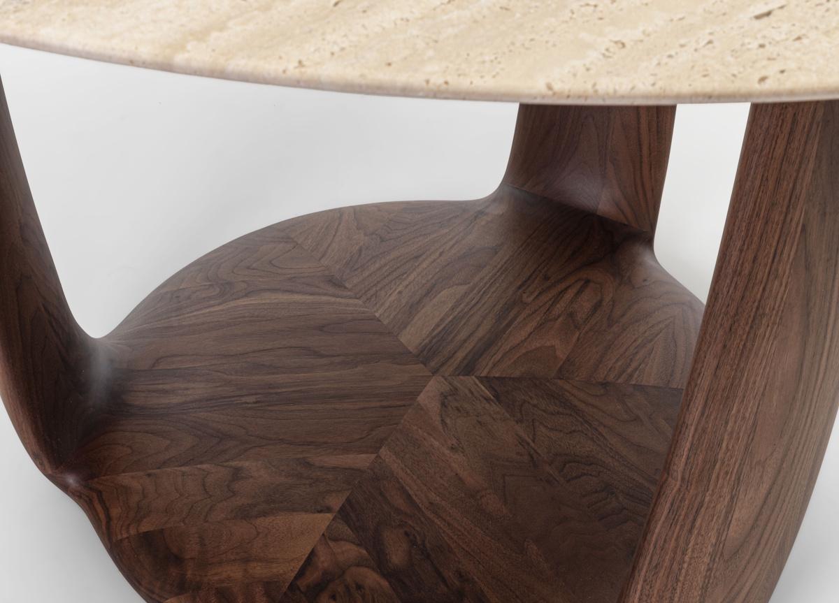 Porada Saddle Round Dining Table in Marble