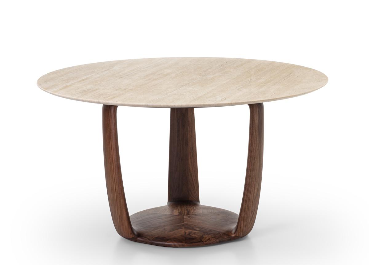 Porada Saddle Round Dining Table in Marble