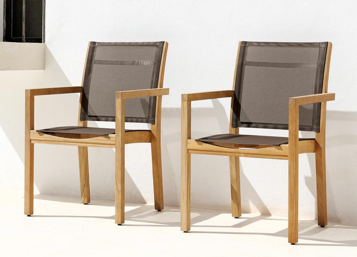 Manutti Siena Teak & Textile Garden Dining Chair - Now Discontinued