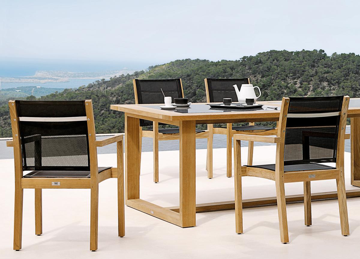 Manutti Siena Teak & Textile Garden Dining Chair - Now Discontinued