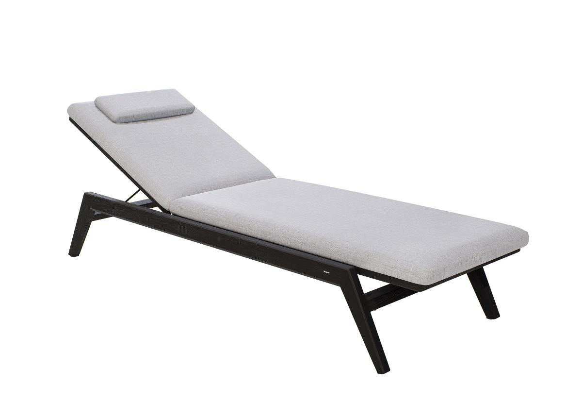 Manutti Sunrise Sun Lounger in Teak & Textile