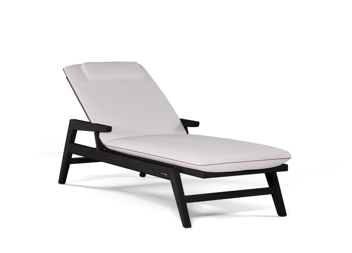 Manutti Sunrise Sun Lounger in Teak & Textile