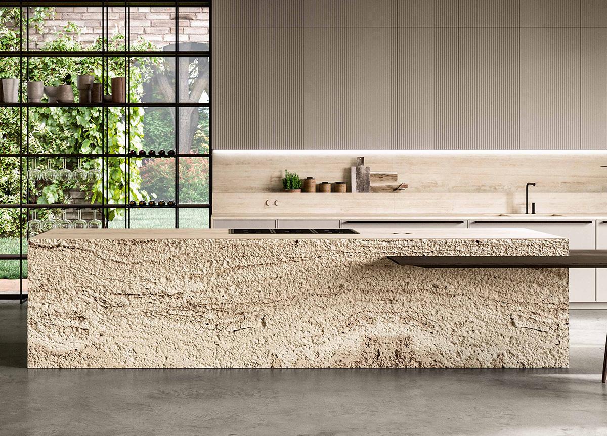Vitae Kitchen With Stone Clad Island