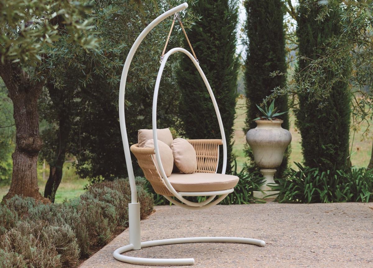 Weave Garden Swing Chair With Base, Outdoor Furniture Swing Seat