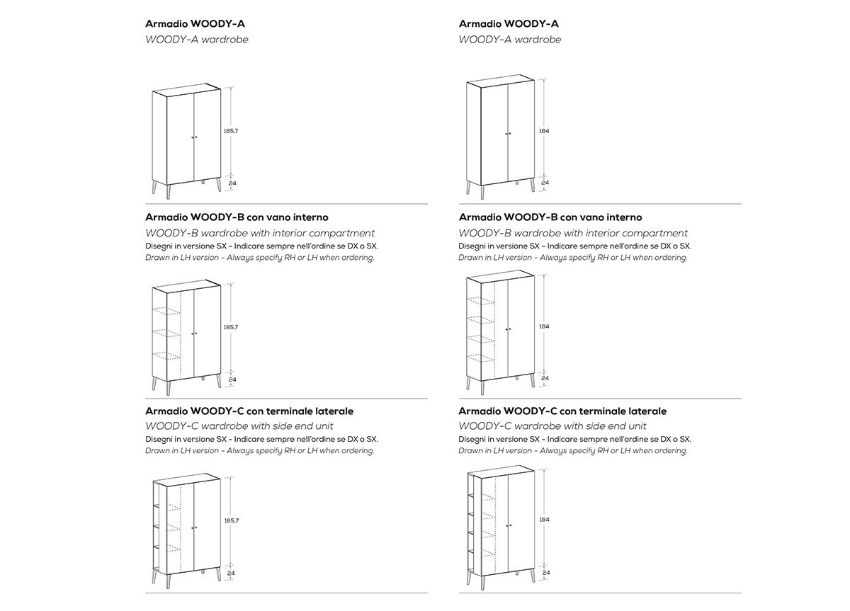 Battistella Woody Children's Wardrobe with Legs