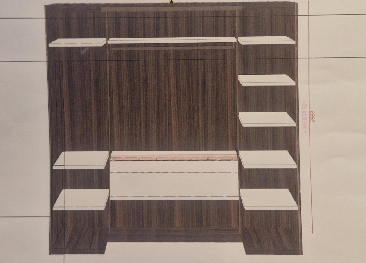 Caccaro Camerino Glass Door Walk In Wardrobe - Single Door - Clearance
