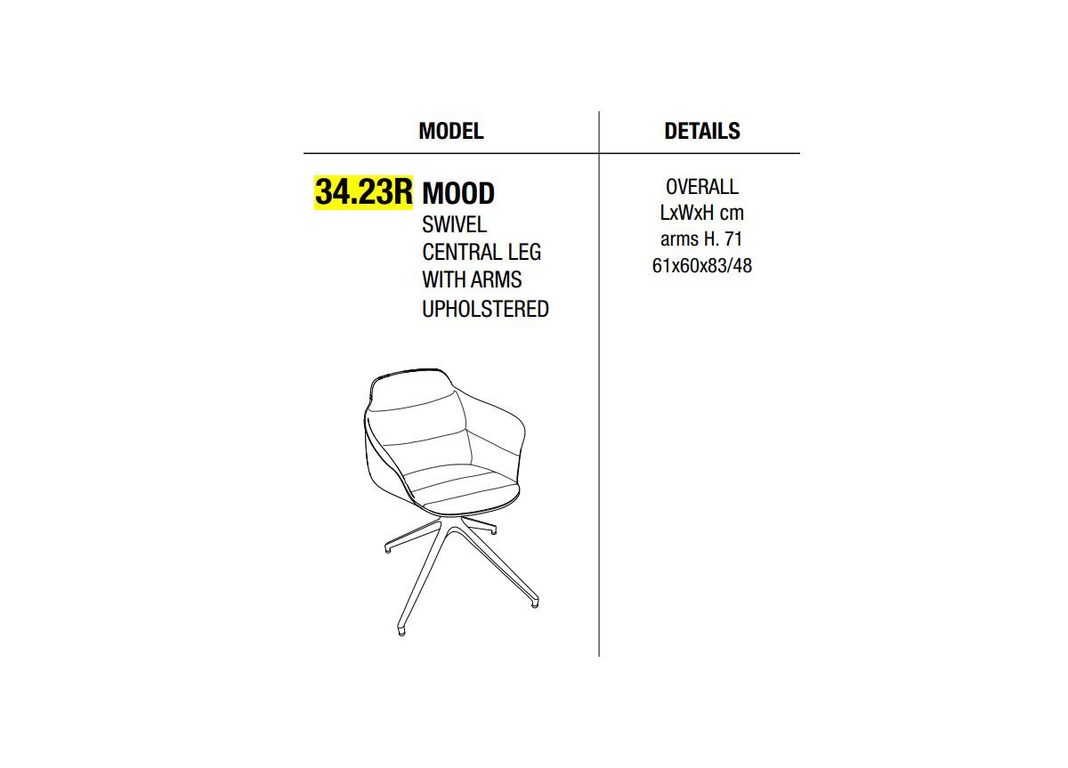 Bontempi Mood Dining/Desk Chair with Swivel Base - Ex Display, in Stock