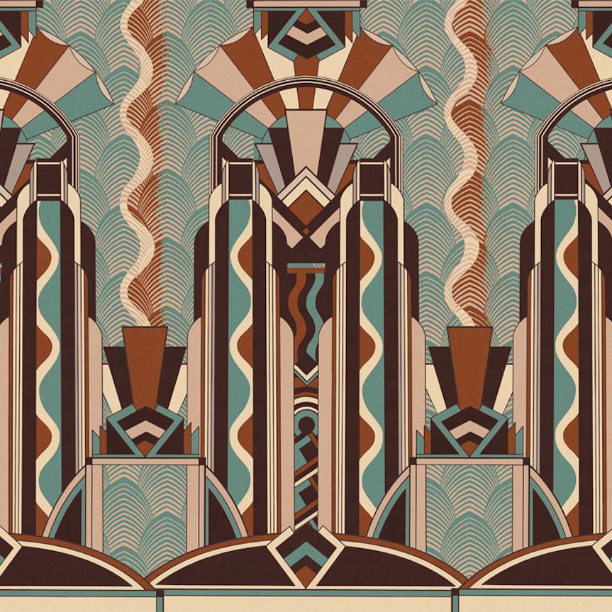 London Art Deco Jungle Wallpaper