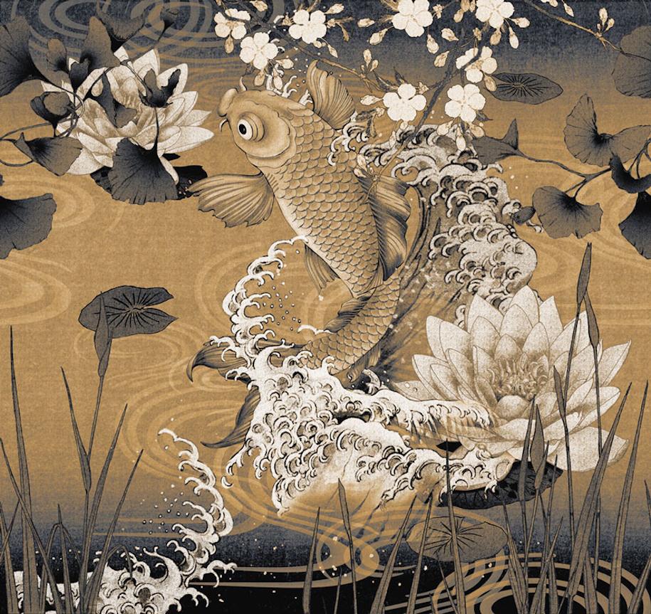 London Art Koi Wallpaper