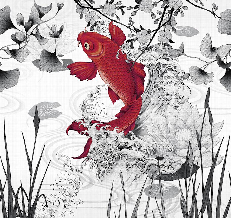 London Art Koi Wallpaper