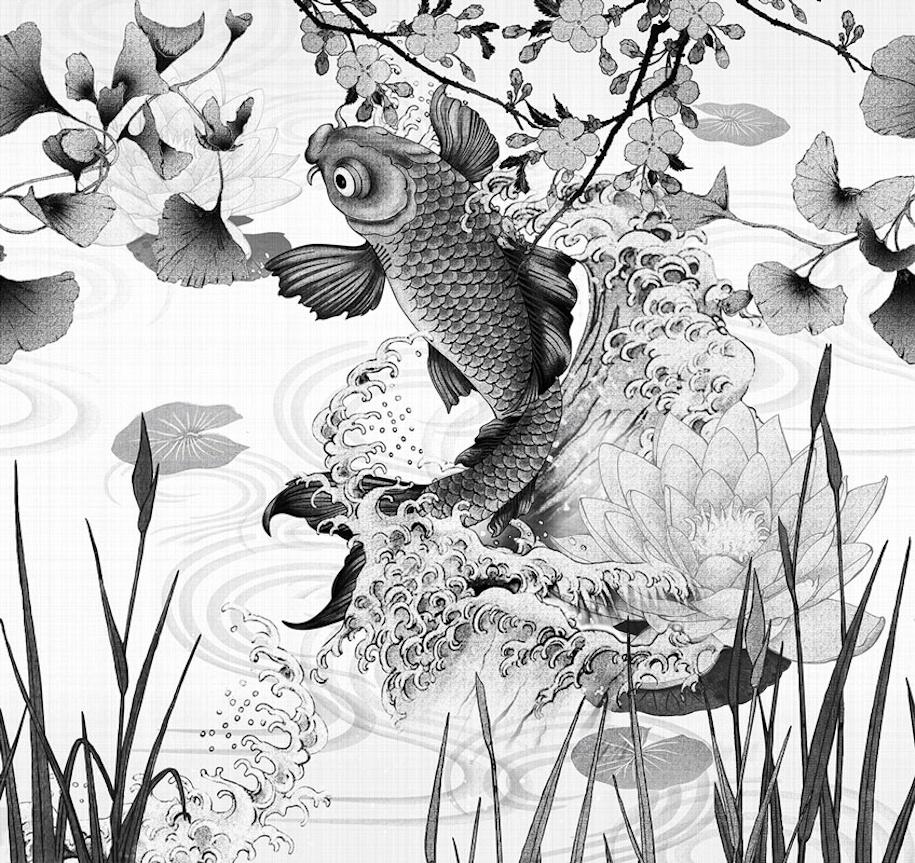 London Art Koi Wallpaper