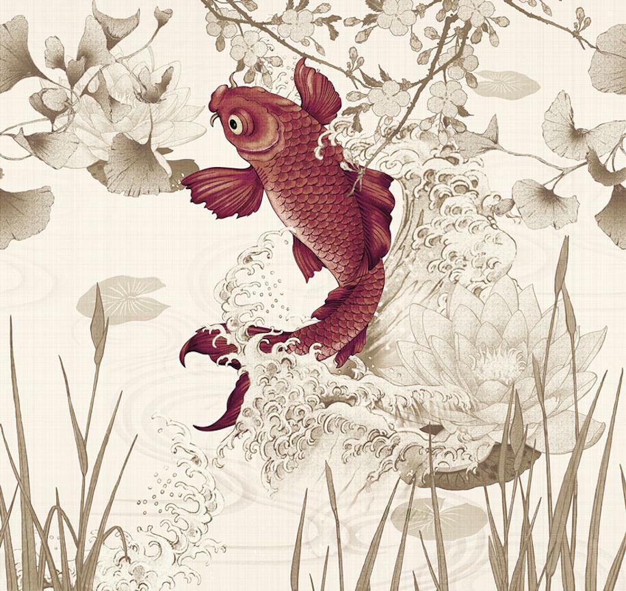 London Art Koi Wallpaper