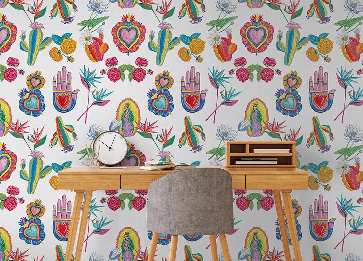 London Art Mexican Folk Wallpaper