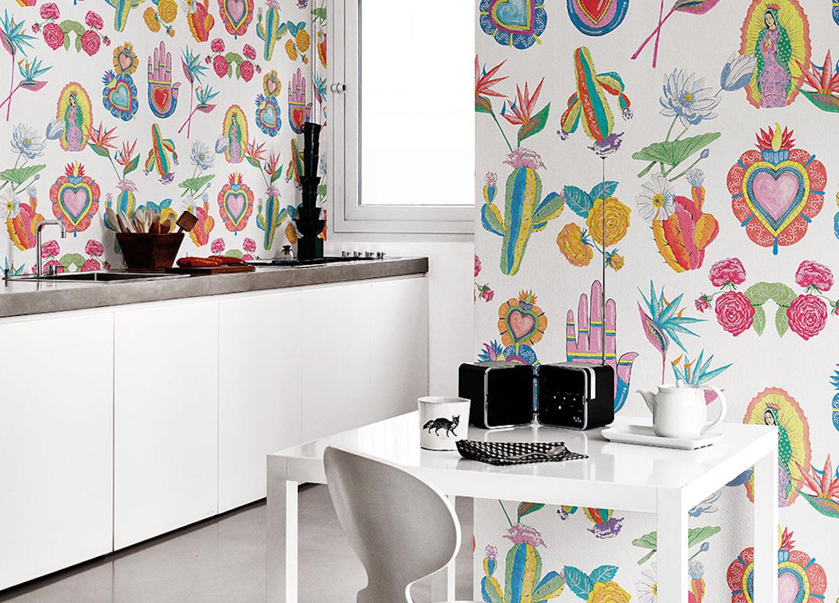 London Art Mexican Folk Wallpaper