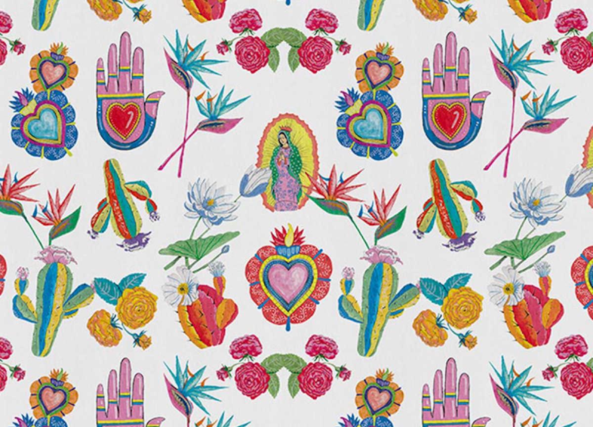 London Art Mexican Folk Wallpaper