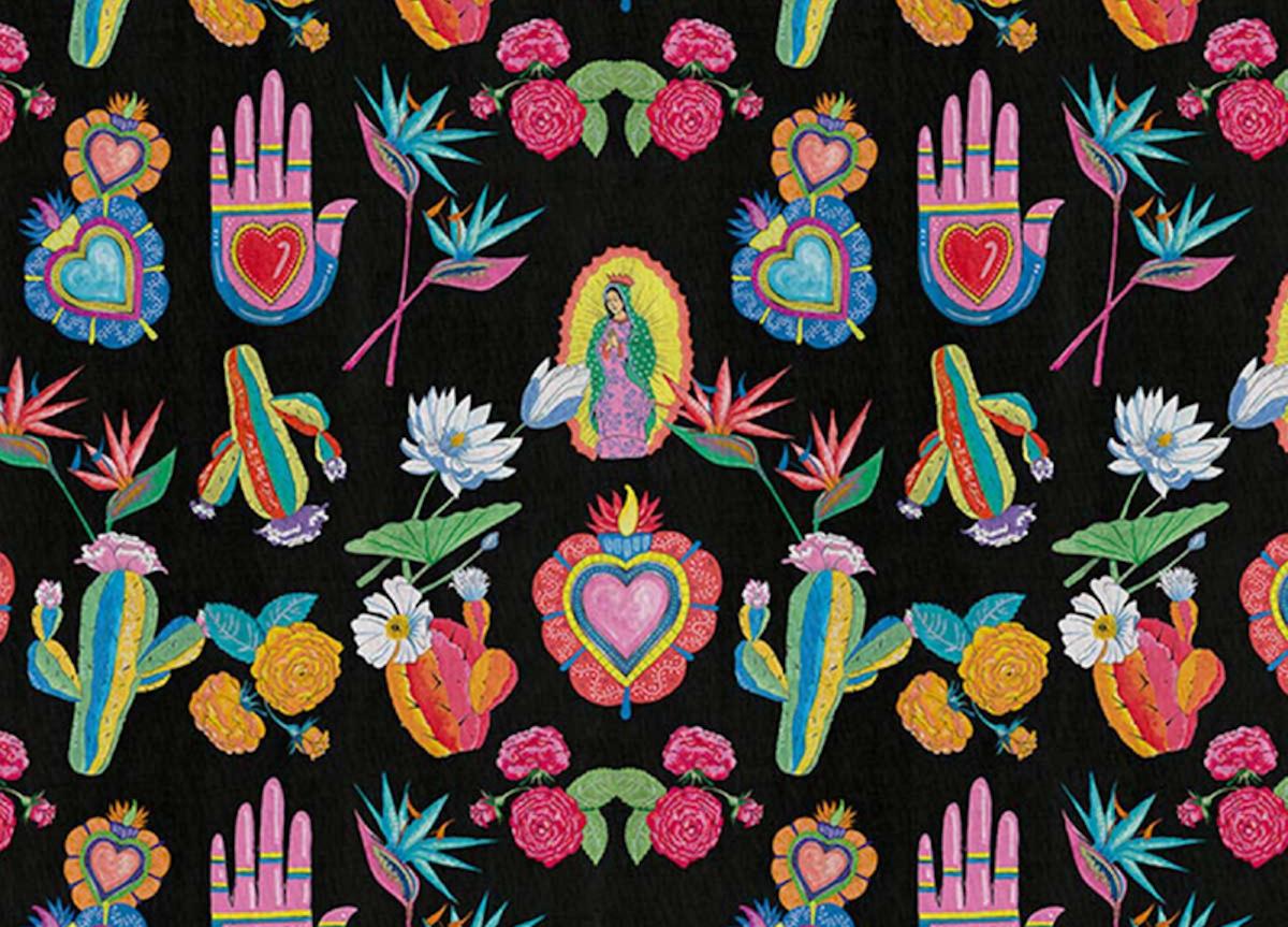 London Art Mexican Folk Wallpaper