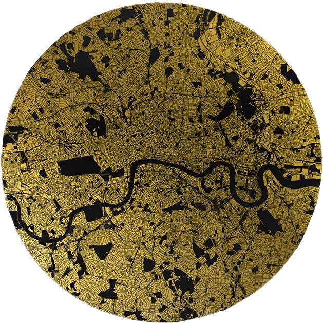 Mappa Mundi London (Black) by Ewan David Eason
