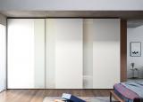 Offset Sliding Door Wardrobe With Glass Insert