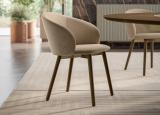 Bontempi Rebecca Dining Chair with Wood Legs
