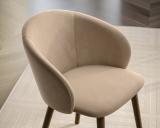 Bontempi Rebecca Dining Chair with Wood Legs