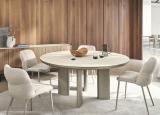 Calligaris Sandy Round Dining Table with Bevelled Ceramic Top