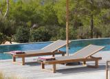 Manutti Siena Teak & Textile Sun Lounger - Now Discontinued