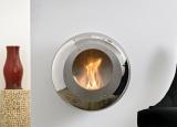 Cocoon Vellum Wall Mounted Fire - Stainless Steel