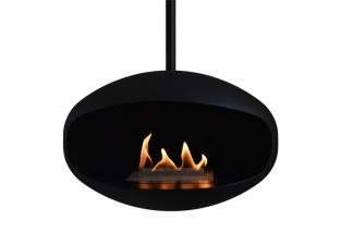 Cocoon Aeris Hanging Fireplace - Black