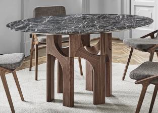 Porada Augusto Round Dining Table in Marble