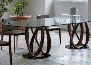 Porada Infinity Ovale Glass Dining Table