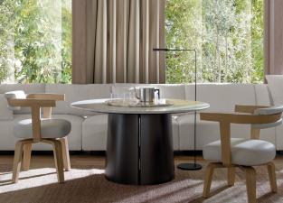 Molteni Mateo Round Dining Table in Marble