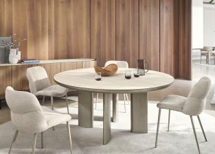 Calligaris Sandy Round Dining Table with Bevelled Ceramic Top