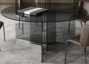 Tonelli Thrim Round Glass Dining Table