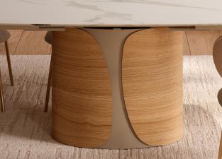 Bontempi Talos Barrel Top Extending Dining Table