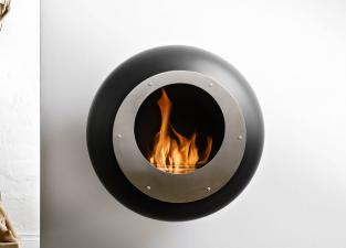 Cocoon Vellum Wall Mounted Fire - Black
